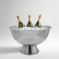 Spetebo Wein- und Sektkühler Edelstahl Champagnerschale Sektkühler - Ø 40 cm, gehämmert