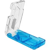 Wellgro Pillendose Tablettenschneider mit Metallklinge - Kunststoff - blau/transparent (1 St)