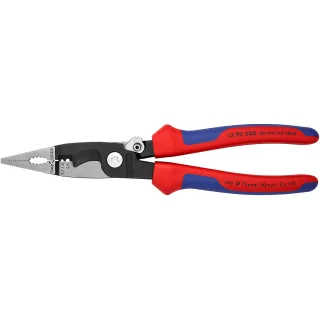 KNIPEX Elektro-Installationszange 200 mm schwarz atramentiert mit Mehrkomponenten-Hüllen poliert - 1392200
