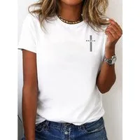 RMK T-Shirt Damen Shirt Rundhals Basic Paris