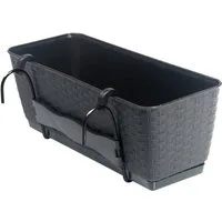 BigDean Blumenkasten Blumentopf Pflanzgefäß Pflanztopf ca. 49x16x17cm Bewässerungssystem (Set, 1 St., Pflanzkasten), Perfekt für Balkon, Terrasse, Garten, Wintergarten oder Fensterbank
