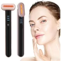 Toomoke Gesichtsmassagegerät 7-in-1 Gesichtsmassagegerät Elektrisches Augenmassagegerät mit Wärme, LED-Gesichts-Sculpting-Gerät mit 42°C Konstthermologie und Vibration, – Anti-Aging, Augenpflege und Hautlifting