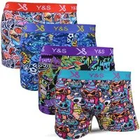 Socked Boxershorts bunte Unterhosen (4-St) bunte, lustige, farbige Retroshorts