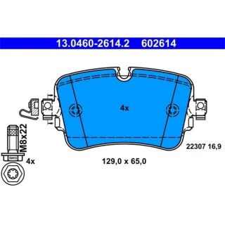 ATE Bremsbel?ge hinten Audi A6 A7 A8 E-Tron Q7 Q8 VW Touareg