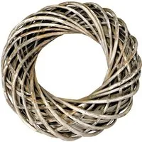 Spetebo Dekokranz Deko Rattankranz shabby weiß - 38 cm, Weidenkranz zum Dekorieren