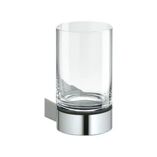 Keuco Glashalter Plan 14950179000 Alu silber-eloxiert/chrom, mit Echtkristall-Glas