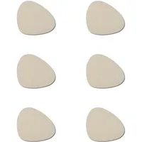 Basera® Glasuntersetzer 6er-Glasuntersetzer-Set Kunstleder gebogen, 6-tlg., creme, 12 x 10 cm