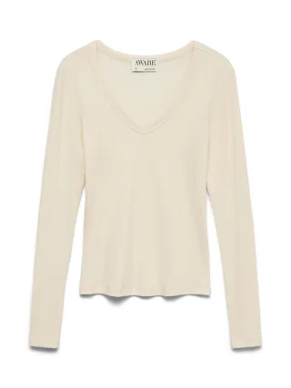 Aware - AWDREAM LS V-NECK TOP Whitecap Gray - Gr. - M