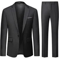 Allthemen Anzug Herren Slim Fit Hochzeitanzug mit einem Knopf Herrenanzug Set