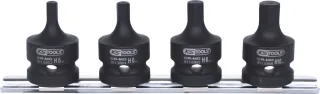 KS Tools 1/2" Kraft-Bit-Stecknuss-Satz, kurz, 4-tlg - 515.1103
