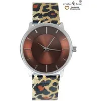 crystal blue Quarzuhr Damenuhr analog Milanaise Mesh Animal Print Leo Zebra & Flower, kostenlose Lieferung