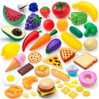 JOYIN Spiellebensmittel JOYIN 50 Stück Kinder Kunststoff Spielen Lebensmittel Spielzeug, (50-tlg)