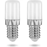 Poppstar Spezialleuchtmittel, E14, 2 St., Kaltweiß, Poppstar 2x LED Kühlschranklampe E14 1,6W (matt, 6000K kaltweiß)