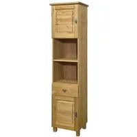 OTTO home Hochschrank Rauna aus massiver Kiefer, Breite 44 cm, Rillenoptik, made in EU