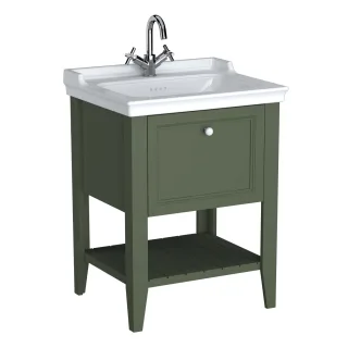 VitrA Valarte Set 65 cm Möbelwaschtisch + Waschtischunterschrank 1 Lade Vintage Grün (Lack),65814 65814