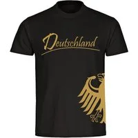 multifanshop T-Shirt Herren Deutschland - Adler seitlich Gold - Männer