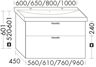 Burgbad WTU.-Schr. Sys30 PG4 Sana 601x560x450 Schwarz Hochglanz, WYLA056F6565 WYLA056F6565