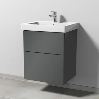 Sanipa 3way Waschtischunterbau zu Villeroy & Boch Subway 2.0 Waschtisch mit 2 Auszügen, Anthrazit-Gl SF61179