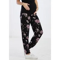 Neun Monate Umstandshose Haremshose für Schwangerschaft und Stillzeit, in bequemer Passform und mit Blumenmuster