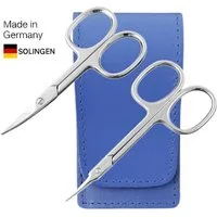 EloModa Maniküre-Kosmetik-Etui Solingen Nagelscheren Set mit Turmspitz-Schere & Echtleder Etui Made, 2 tlg., Nagelschere und Turmspitz-Schere