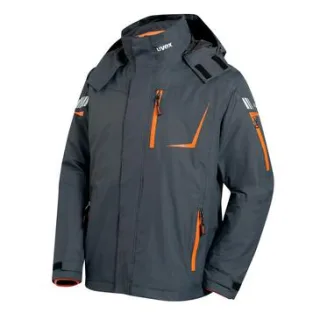 uvex metal Herren-Wetterjacke, Regular Fit grau/orange XS - 9881908