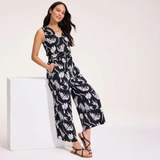 Creaseless 7/8-Jumpsuit für Damen, Damen, size: regular, Braun, Polyester, by Lands' End