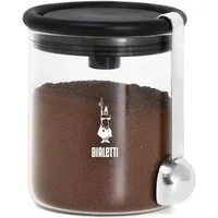 BIALETTI Kaffeedose Aromabehälter aus Glas, aus Glas, 250g, für Kaffee, mit Deckel und Löffel