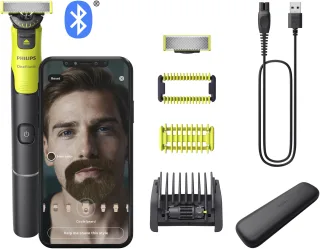 Philips Elektrorasierer "OneBlade Face & Body QP4631/65" 4 Stk. Aufsätze 360-Grad-Klinge, inkl. verstellbarem 5-in-1 Kammaufsatz