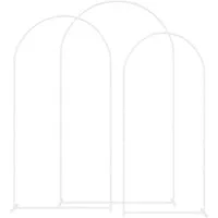 vidaXL Pergola Hochzeitsbogen 3 pcs Weiß Stahl, (3-tlg)