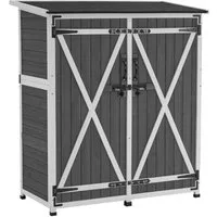 MCombo Gerätehaus M MCombo Gartenschrank Gartenhaus 0707, Holz Wetterfest Klein Outdoor Außenbereich 122×60×137cm