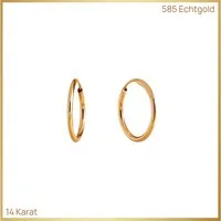 GOLDKLEIN Paar Creolen 14 Karat Gold Ohrring 585 Echtgold 12mm-70mm (2-tlg), Bestpreis - Damen Herren mit Schmuckbox - Sale 31.08.2026