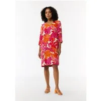 comma Minikleid Kleid Gemustertes Kleid aus Crêpe