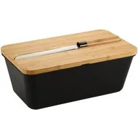 KESPER® Brotkasten Brotbox, Melamin, (Set, 3-tlg), inkl. integriertem Brotmesser
