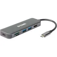 DUB-2327, Dockingstation silber, HDMI, USB-A, USB-C PD, SD- und microSD-Karten