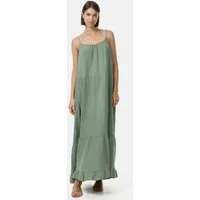 Rayshyne Maxikleid PM48 (Romantisches Maxikleid aus Musselin mit Spaghettiträgern) mit Rüschen, Atmungsaktiv, Hautfreundlich