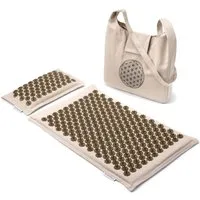 naturling Akupressurmatte Akupunktur Matte (Set mit Matte, Kissen und Tasche), aus Leinenstoff und Kokosfasern & Walnussschalen