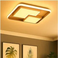 WOFI LED Deckenleuchte, LED-Leuchtmittel fest verbaut, Warmweiß, LED Deckenleuchte dimmbar über Schalter weiß grau