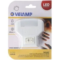 Velamp LED Nachtlicht Velamp TWILIGHT, LED-Nachtlicht mit ON/OFF-Schalter, vertikale Buchse