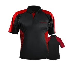 Harrows Vivid Dartshirt Black/Fire-Red