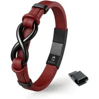 UNIQAL.de Lederarmband Unendlichkeit Leder Armband "INFINITY" Herren (Edelstahl, Echtleder, Casual Style, Handgefertigt), Designed in Germany