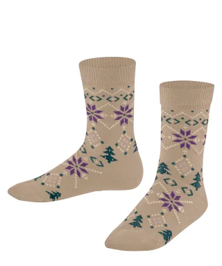 FALKE - FALKE Nordic Fair Isle Kinder camel - Gr. - 36.5