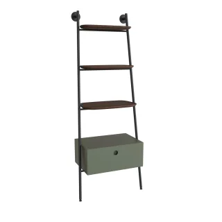 VitrA Plural Regalleiter mit 3 Echtholz-Ablagen und Schubladen-Modul 59 x 35 x 159 cm Matt,80495 80495