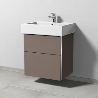 Sanipa 3way Waschtischunterbau zu Duravit Vero Waschtisch mit 2 Auszügen, Taupe-Matt BP7161T