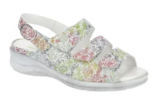 Waldl?ufer 811001 MERLE Damen Sandale offwhite Echtleder Keilabsatz Klett