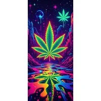 Rötting Design Malen nach Zahlen Diamond Painting Set 5D DIY Motiv neonstrahlende Cannabis Vibes (Komplett-Set), Diamond Painting Vollbild, Vollständiges Zubehörpaket