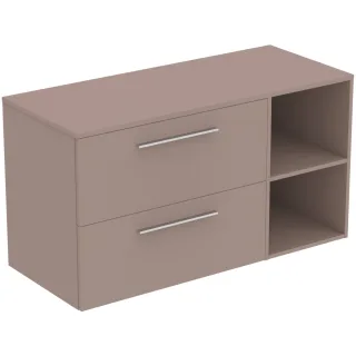 Ideal Standard Möbel-Set 120cm i.life B 2 Auszüge 2 off.Fächer Gr.Chrom Greige matt, T5757NH T5757NH