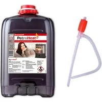PetroHeat Petroleum 20 Liter Brennstoff gerusarm für Petroleumofen, mit Handpumpe, für mobile Petroleum-Heizung, Petroleumöfen