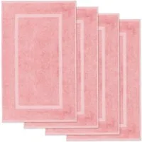 Lavea Badematte 4er Set Badeteppiche Elena Frottee 50x80 cm Badvorleger, 100% Baumwolle, 500 g/m² Frottier, weich & saugstark, pflegeleicht