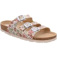 Rohde SUNNYS N°13 Pantolette Sommerschuh, Schlappen, Hausschuh mit buntem Druck, G-Weite = weit