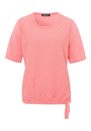 FRANK WALDER - Shirt FLOWER HARMONY im Materialmix peach blush - Gr. - 42